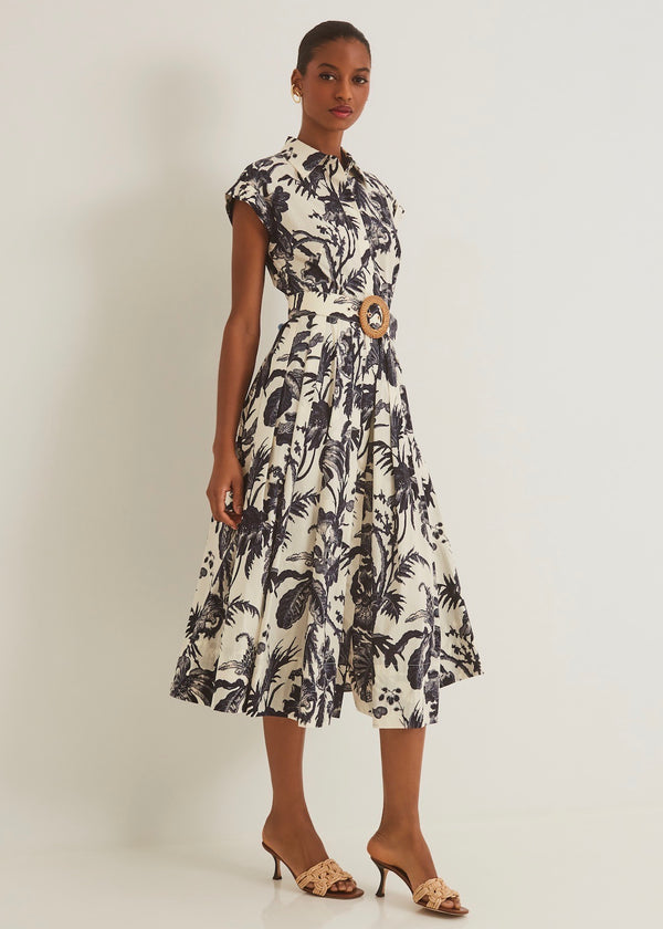 Octavia Dress (Fauna Floral Navy)