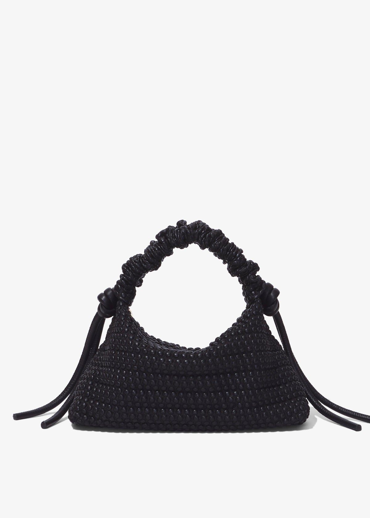 Embroidered Mini Drawstring Bag (Black) Milk Boutique