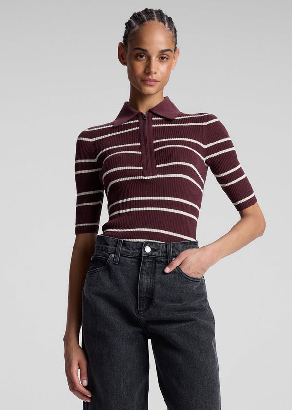 Cooper Top (Carob/White Wide Stripe)