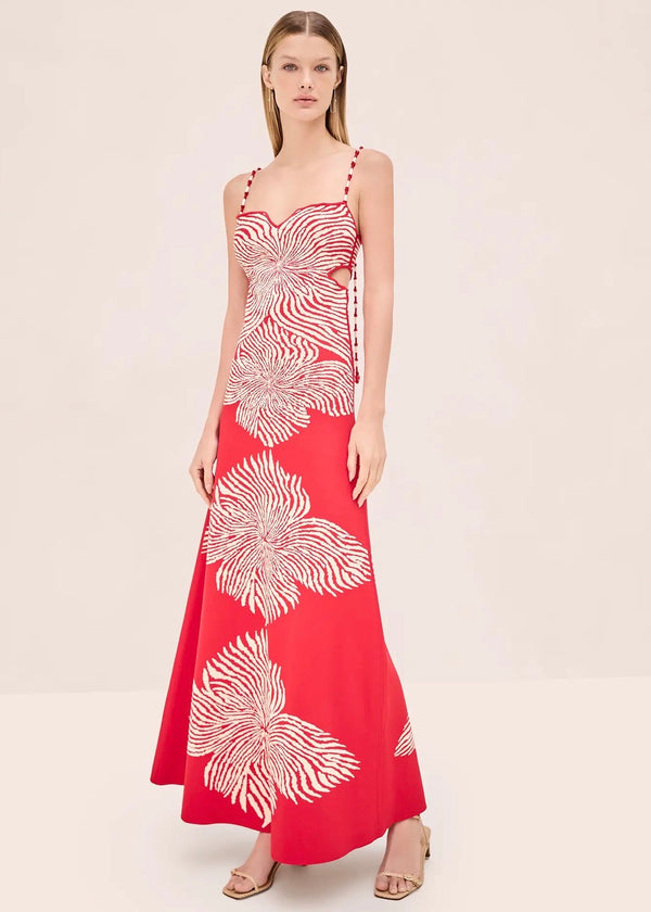 Rayana Midi Dress (Red Bloom)