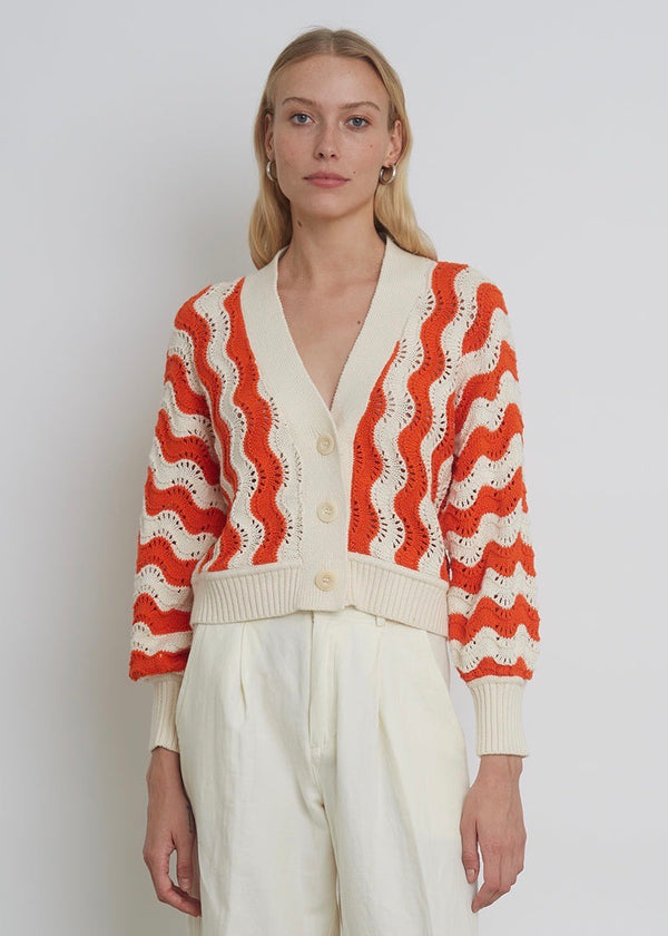 Luna Cardi (Ivory & Tomato Combo)