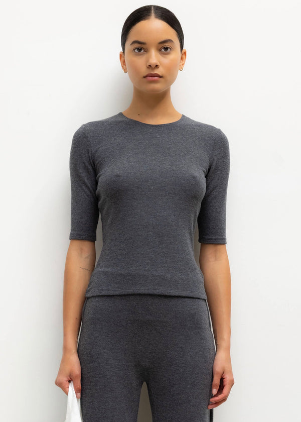 Lauren Mid Sleeve Tee (Charcoal)