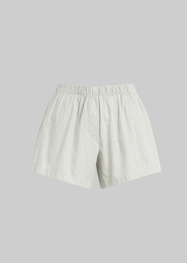 Yoshi Stripe Boxer Short (Dove/Forest Stripe)