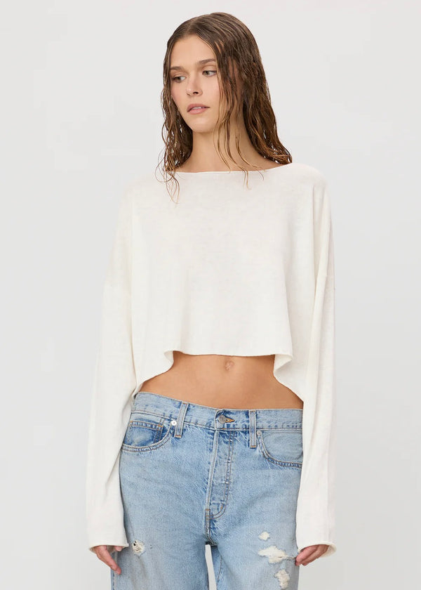 Cropped Boatneck Top (Ivory)