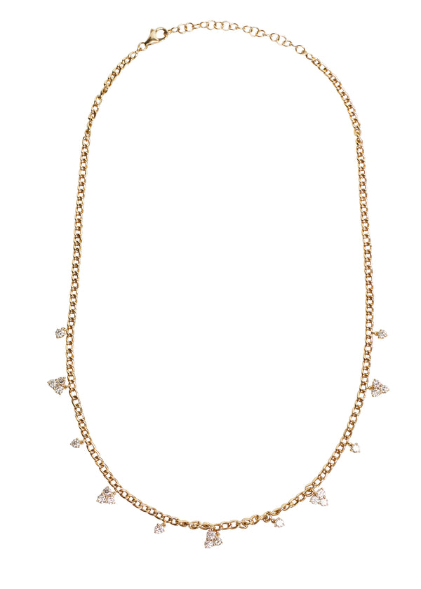 Dangling Shaped Curb Chain Necklace