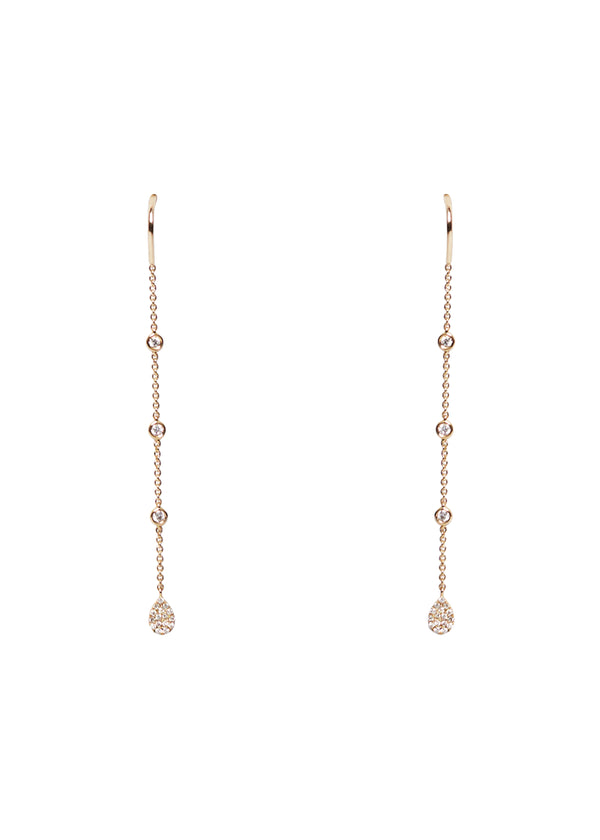 Gold Diamond Threaders