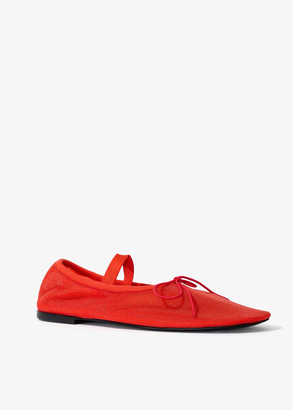 Glove Ballet Flats (Mesh Red)
