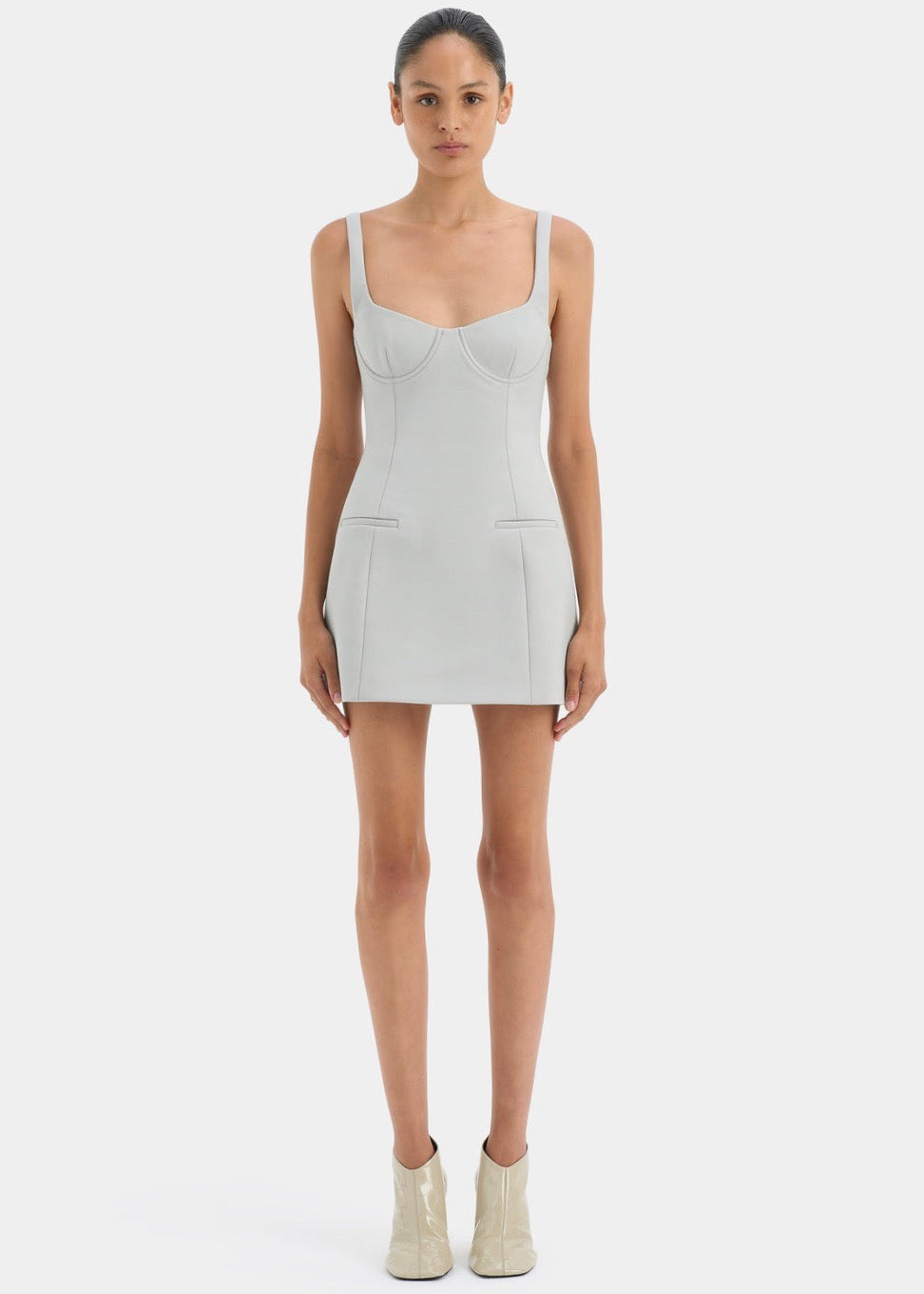 SIR. Women's Sandrine Strapless Mini Dress in Ice Blue, Size 0, Cotton/Polyamide/Elastane | END Clothing SIR. Women's Sandrine Strapless Mini Dress in Ice Blue, Size 0, Cotton/Polyamide/Elastane | END Clothing