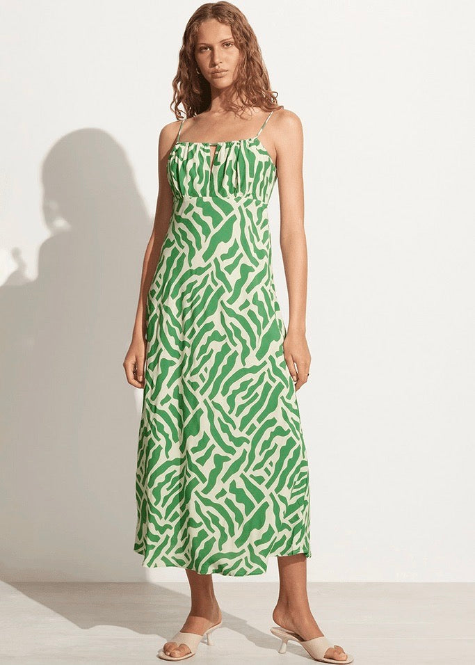 San Paolo Midi Dress (Tulli Print Green) - Milk Boutique San Paolo Midi Dress (Tulli Print Green) - Milk Boutique