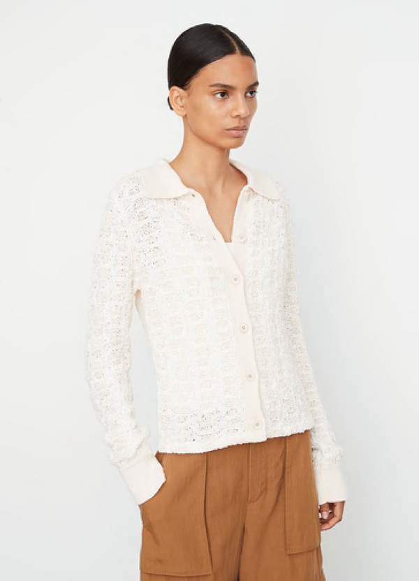 Geometric Cardigan (Off White/Optic White)