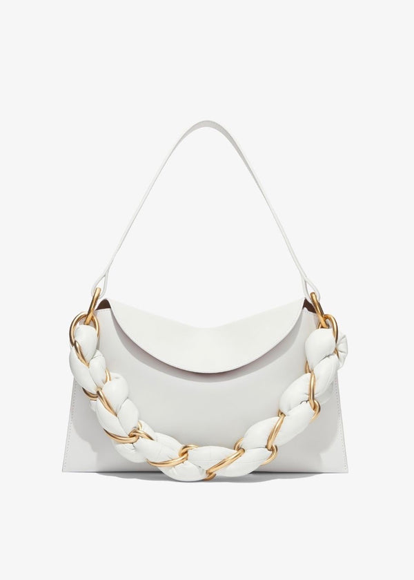 Braided Chain Shoulder Bag (Optic White)