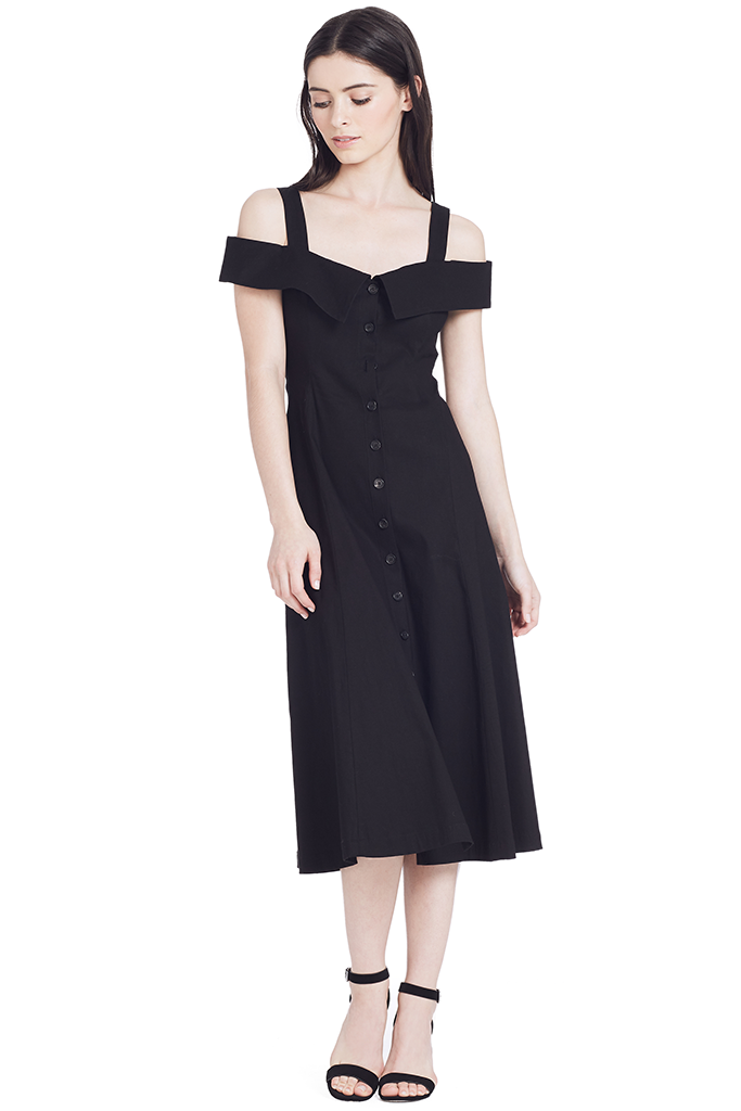 Lightweight Hudson Linen Dress with Off-Shoulder Neckline - Shopatmilk Milk Boutique Lightweight Hudson Linen Dress with Off-Shoulder Neckline - Shopatmilk Milk Boutique