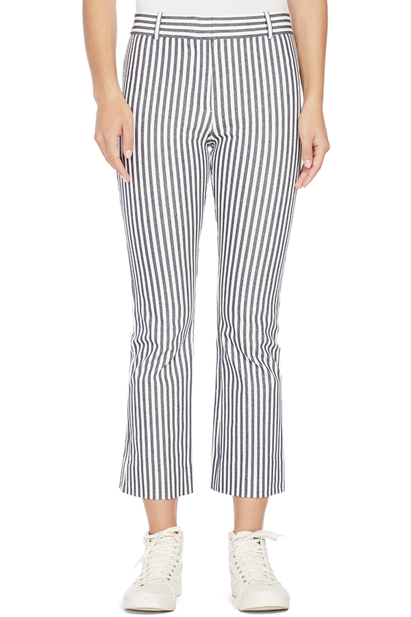 Cropped Flare Trousers (Stripe)