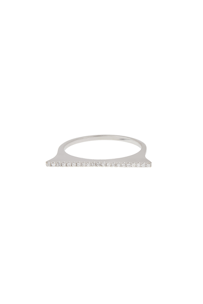 14K White Gold Stackable Bar Ring
