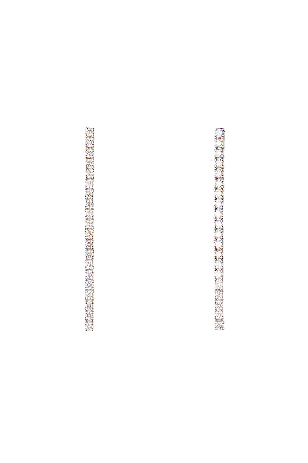 14K White Gold Tennis Drop Earrings