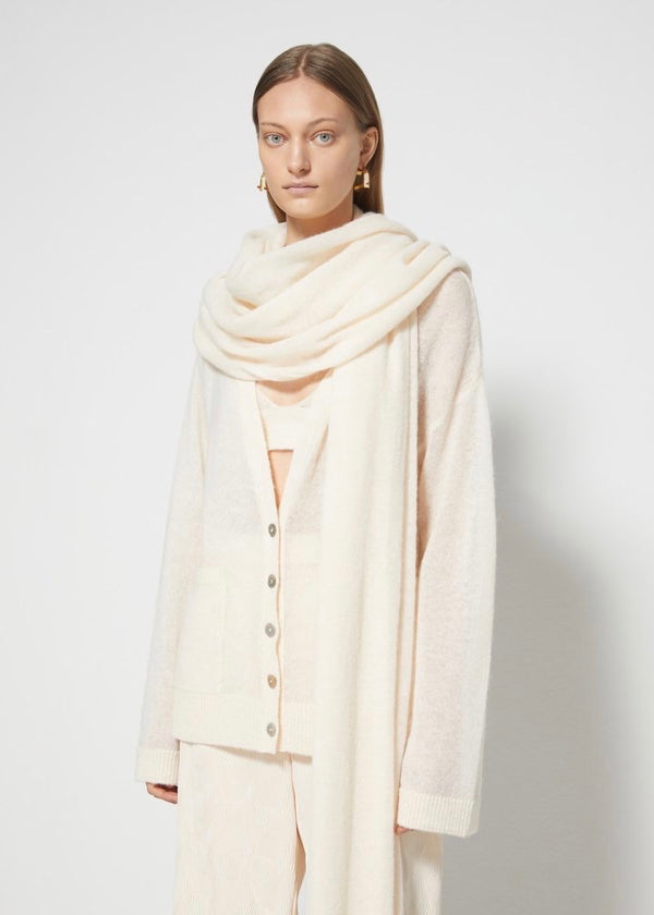 Jaya Sheer Light Alpaca Cardigan (White)