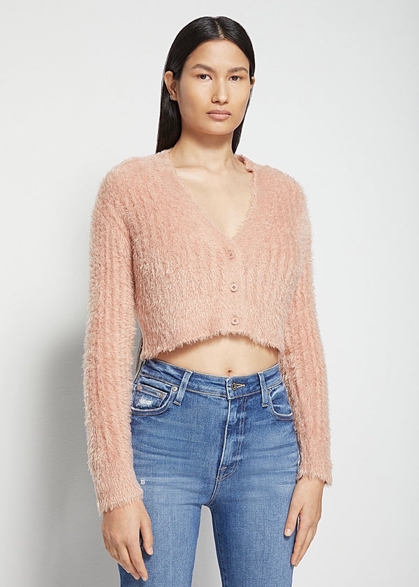 Maya Feathered Rib Cropped Cardigan (Chai-Chai)