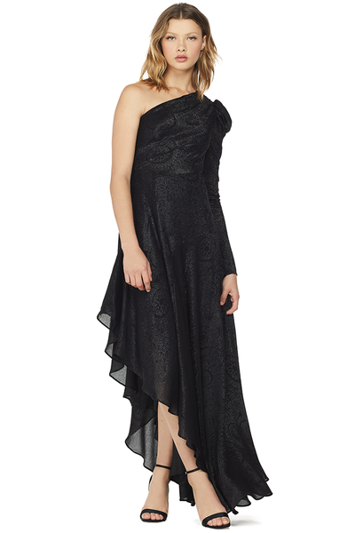 Amur Women's Esmerelda Shimmer Asymmetric Dress - Black