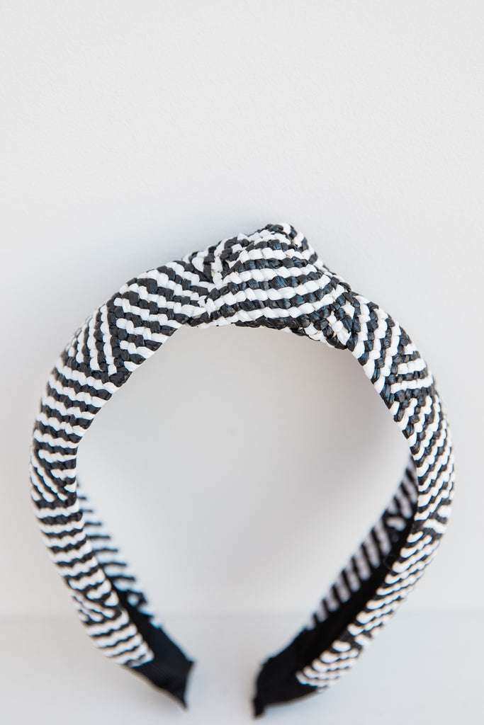 Black and White Intrecaccio Headband 