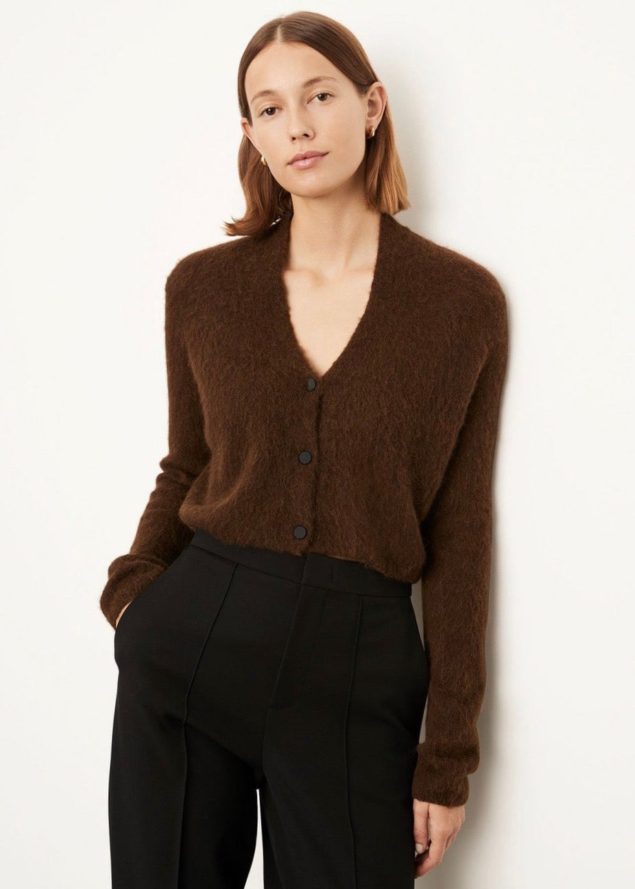 Brushed Shrunken Cardigan (Black Almond) - Milk Boutique