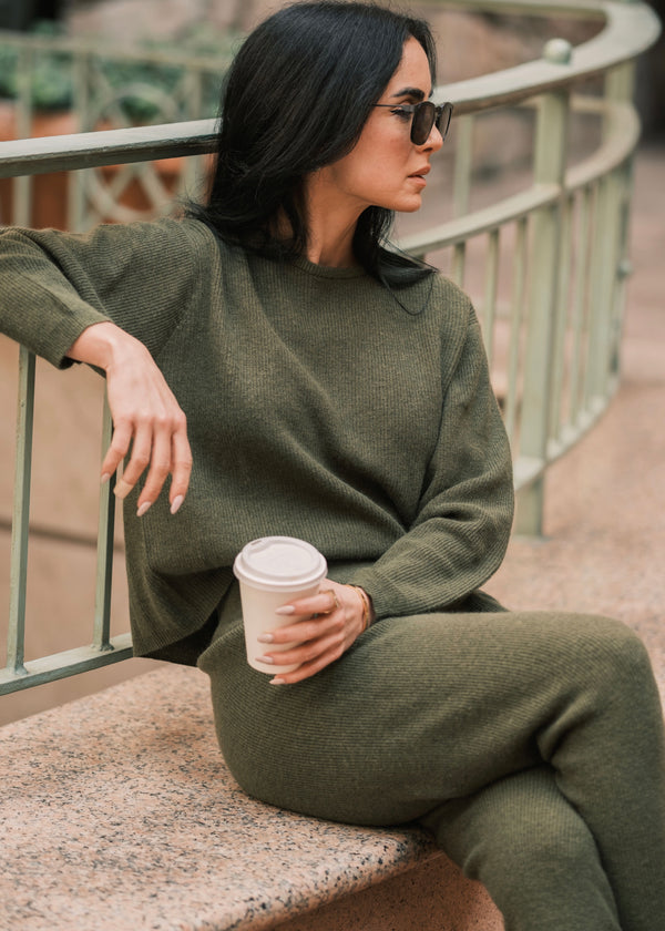 Milk Boutique Cashmere Jogger Set (Loden)