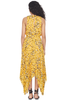 Derek Lam 10 Crosby Sleeveless V Neck Dress W/ Pleated Skirt (Marigold Multi)