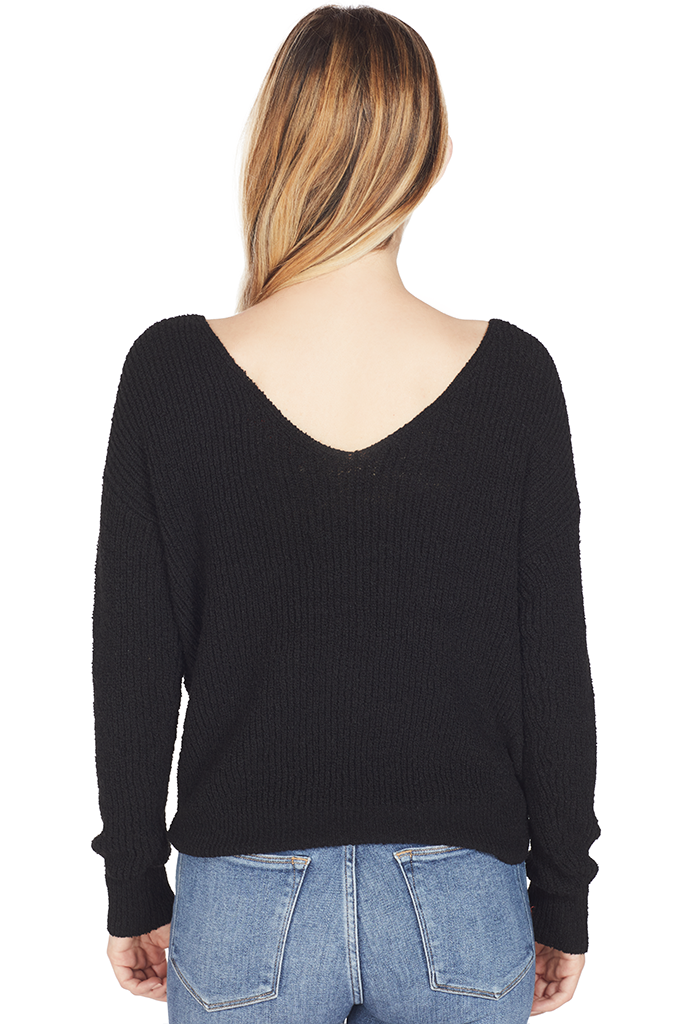 Woman's Crossover Sweater (Black)