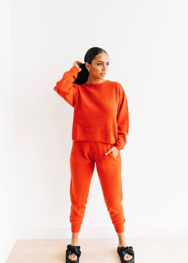 Milk Boutique Cashmere Jogger Set (Papavero Red)