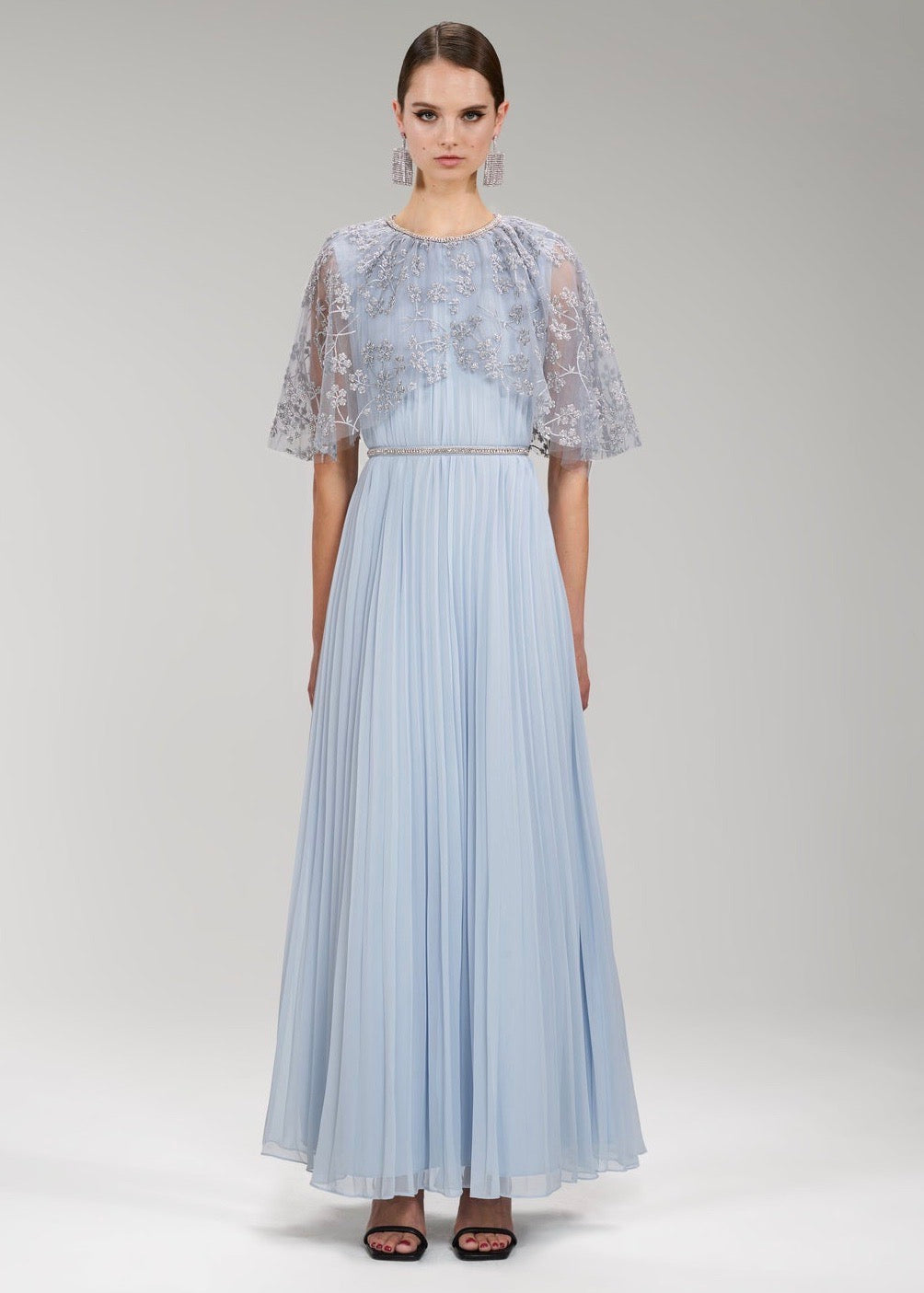 Light Blue Cape Dress Blue Cape Gown ASOS DESIGN Embroidered Cape Train  Maxi Dress In