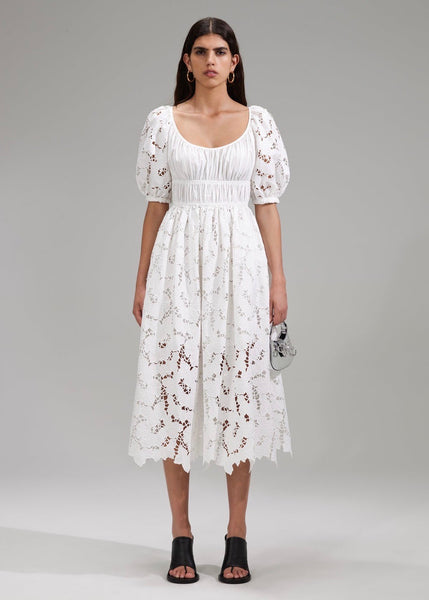 Cotton Lace Midi Dress (White) - Milk Boutique Cotton Lace Midi Dress (White) - Milk Boutique