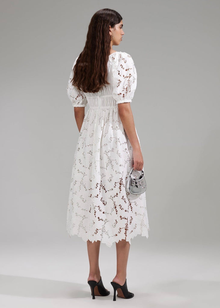 dorothy perkins white lace dress White Dorothy Perkins Lace Insert Broderie Strappy Midi Dress