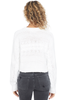 RtA Fever Cropped Cable Crewneck Sweater (Blanc)