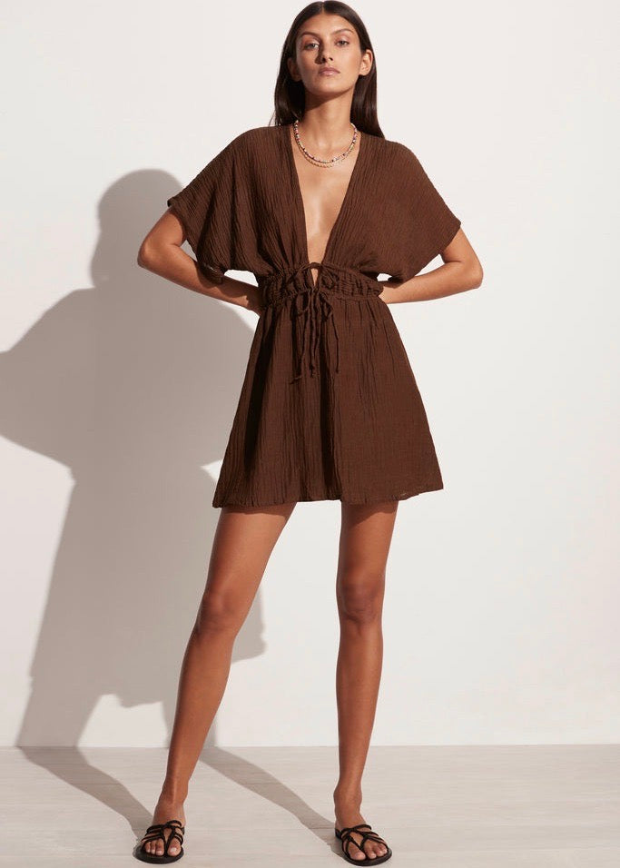 Coralia Mini Dress (Chocolate)
