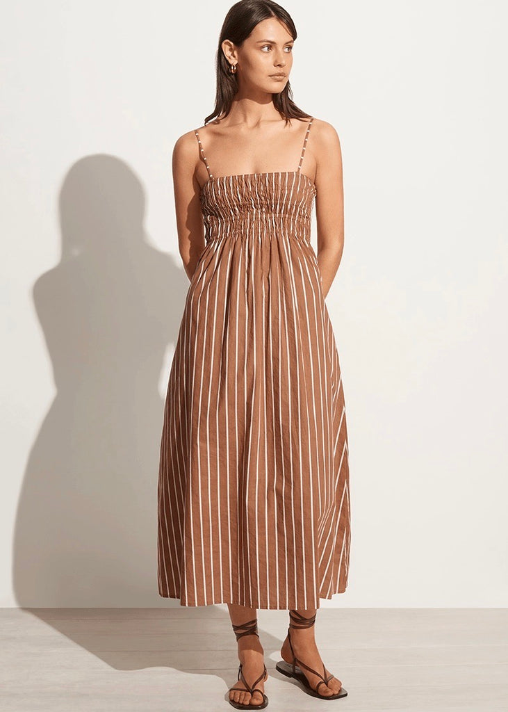marieka midi dress faithfull the brand FAITHFULL Marieka Midi Dress in Pacific Blue