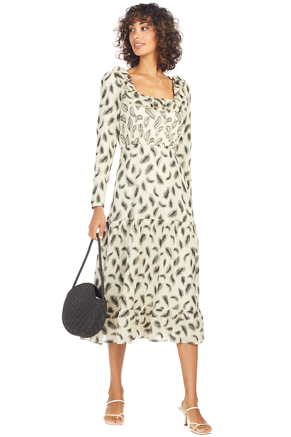 Misha Dress - Cream/Black Metallic