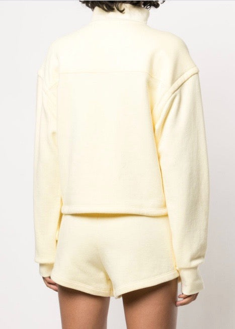 Zella Organnic Terry Cropped Sweatshirt - Lemon