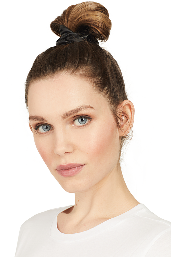 Milk Vegan Leather Scrunchie (Black)