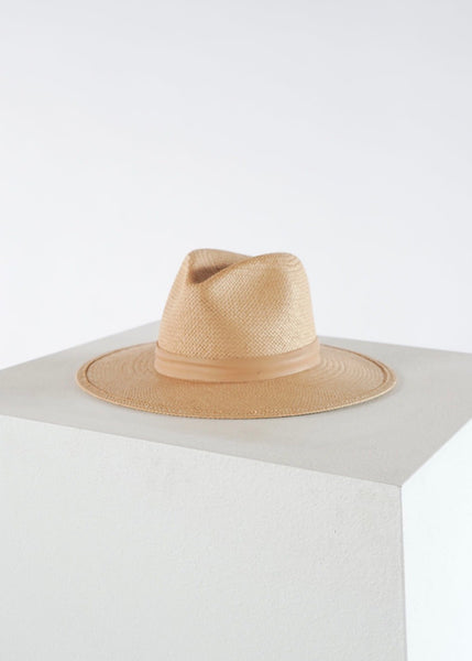 Janessa Leone Simone Packable Straw Fedora Hat Tan Sand Size XL Simone Packable Hat | Sand – Well Heeled main image 4