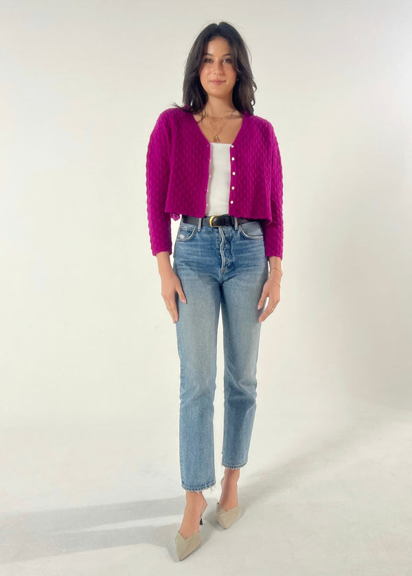 Cropped Cashmere Cardigan (Radiance)
