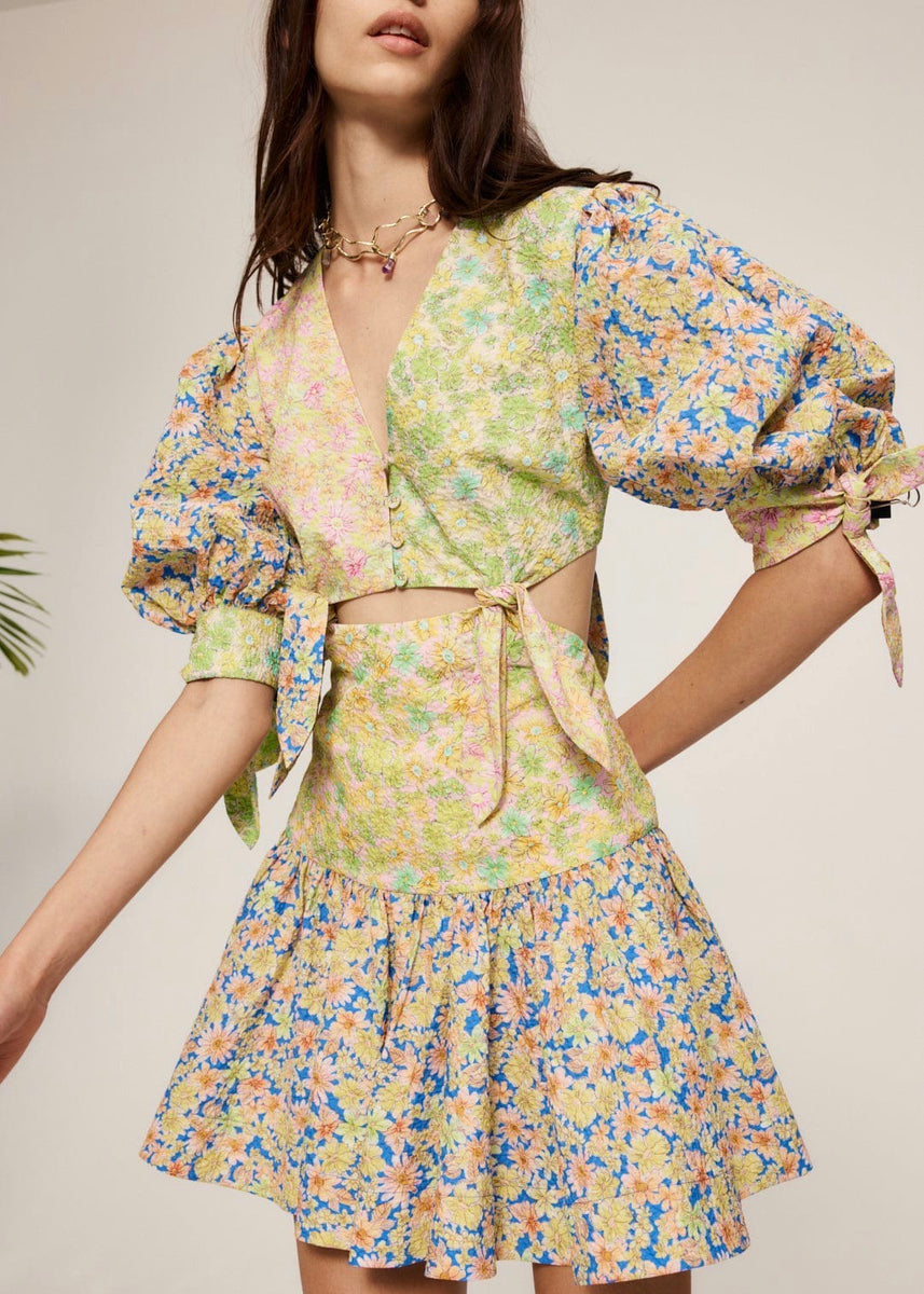 mini daisy dress Daisy Spliced Mini Dress (Multi)