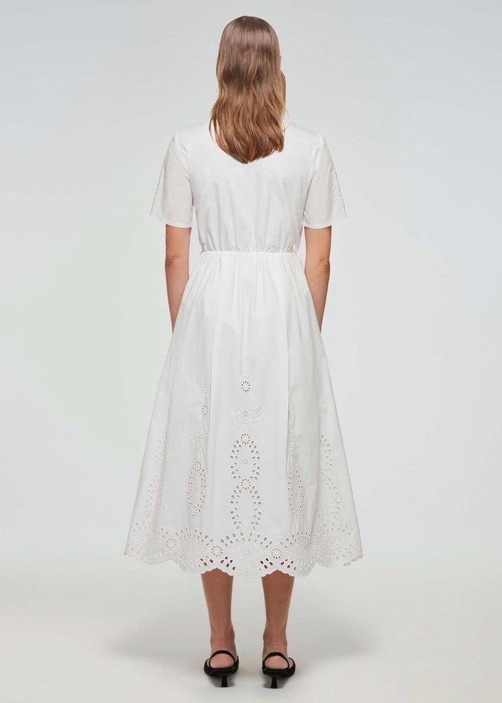 Cotton Broderie Midi Dress (white)