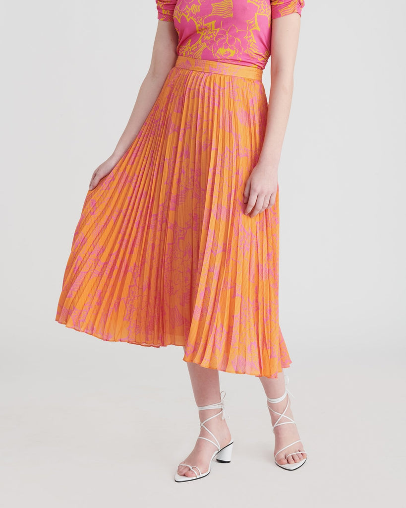 Jeana Skirt - Ikat Flower Orange